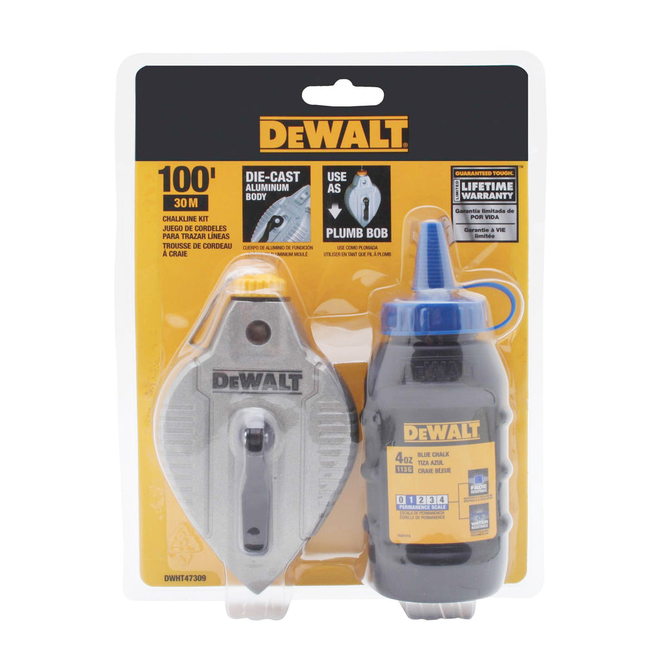 Dewalt Cast Aluminum Chalk Reel With Blue Chalk - DWHT47309L