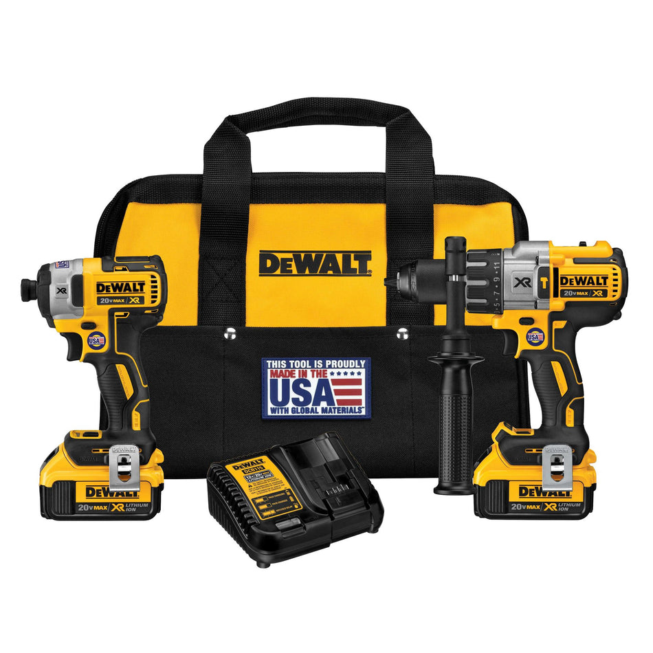 Dewalt 20V MAX Cordless Brushless XR Hammerdrill & Impact Driver Combo Kit (4.0AH) - DCK299M2