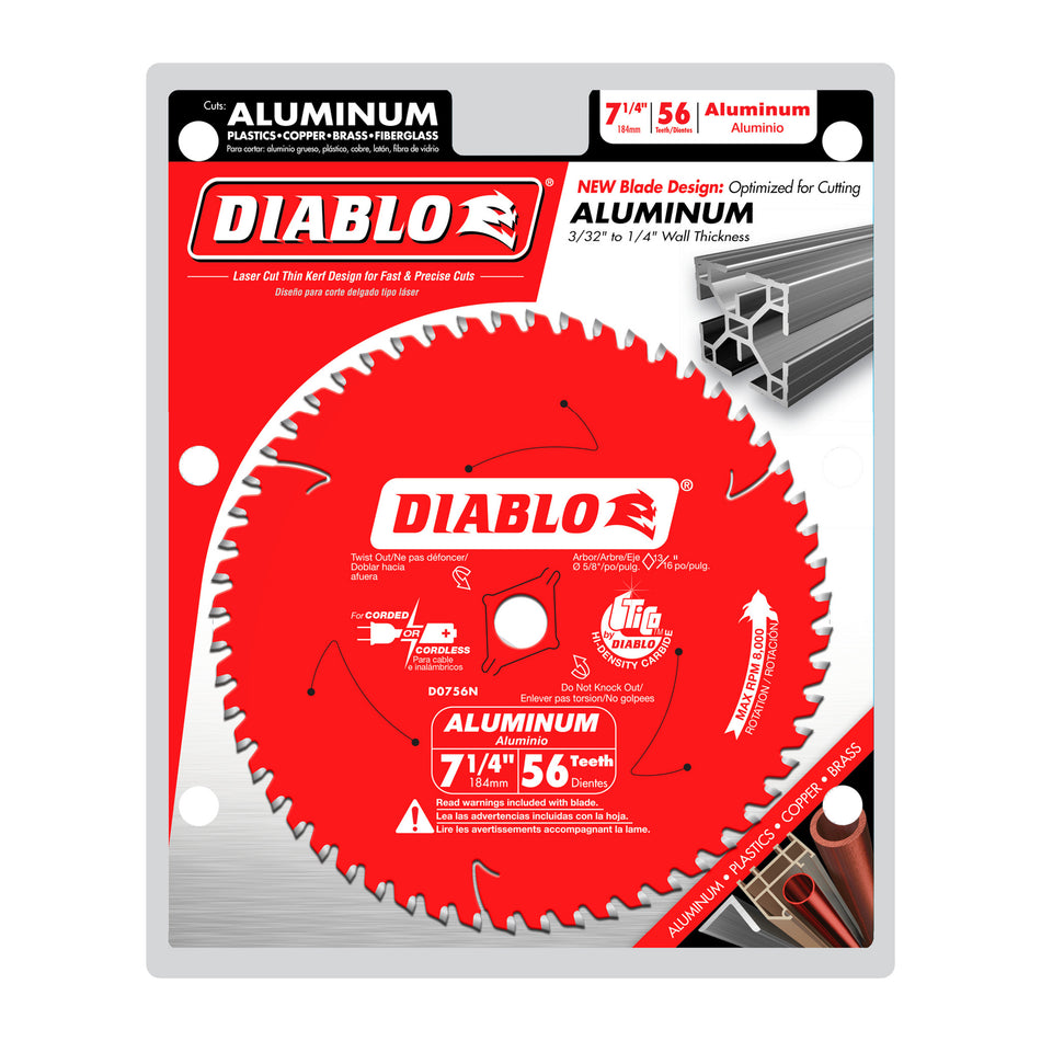 Diablo 7-1/4 in. x 56 Tooth Thick Aluminum Cutting Saw Blade - D0756N