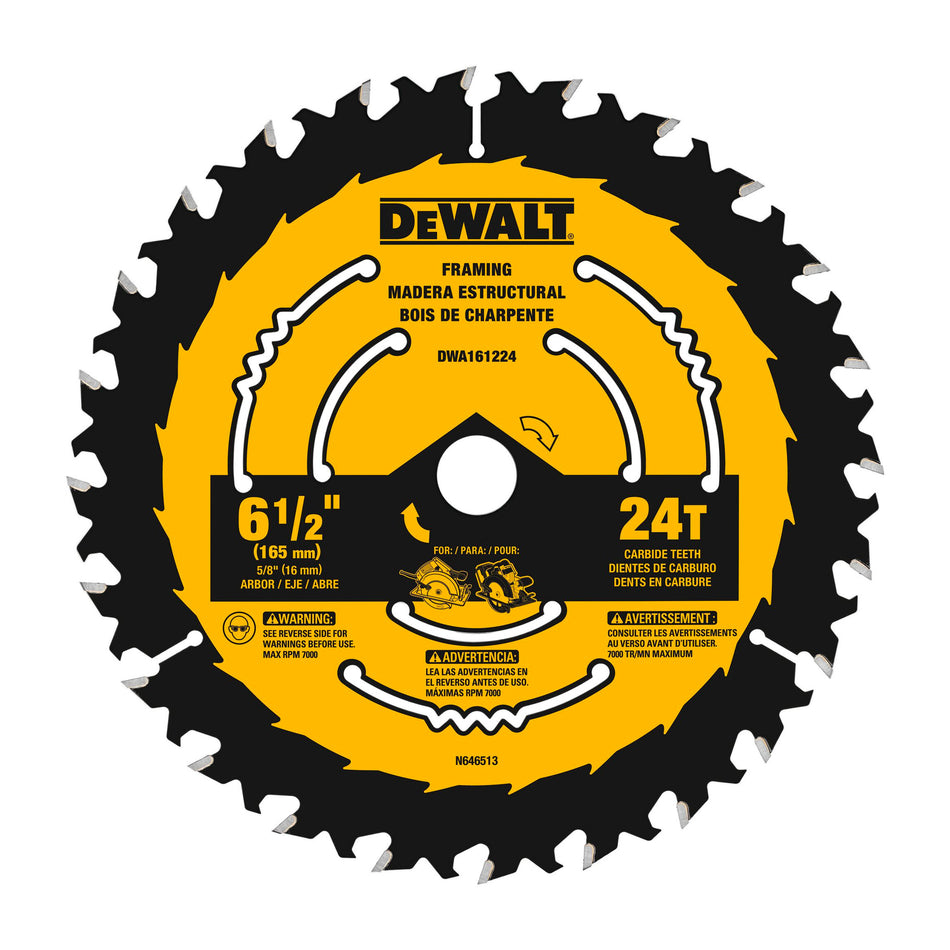 Dewalt 6-1/2 in. Circular Saw Blade - DWA161224