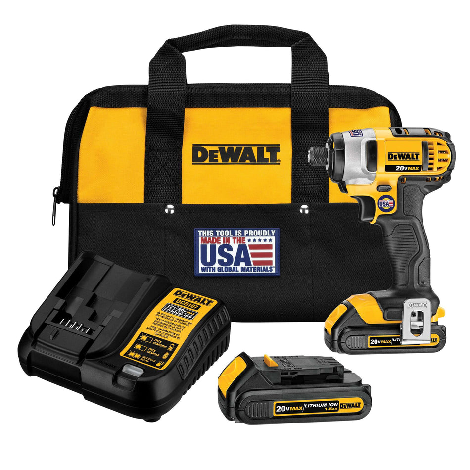 Dewalt 20V MAX Lithium Ion 1/4 in. Impact Driver Kit (1.5Ah) - DCF885C2