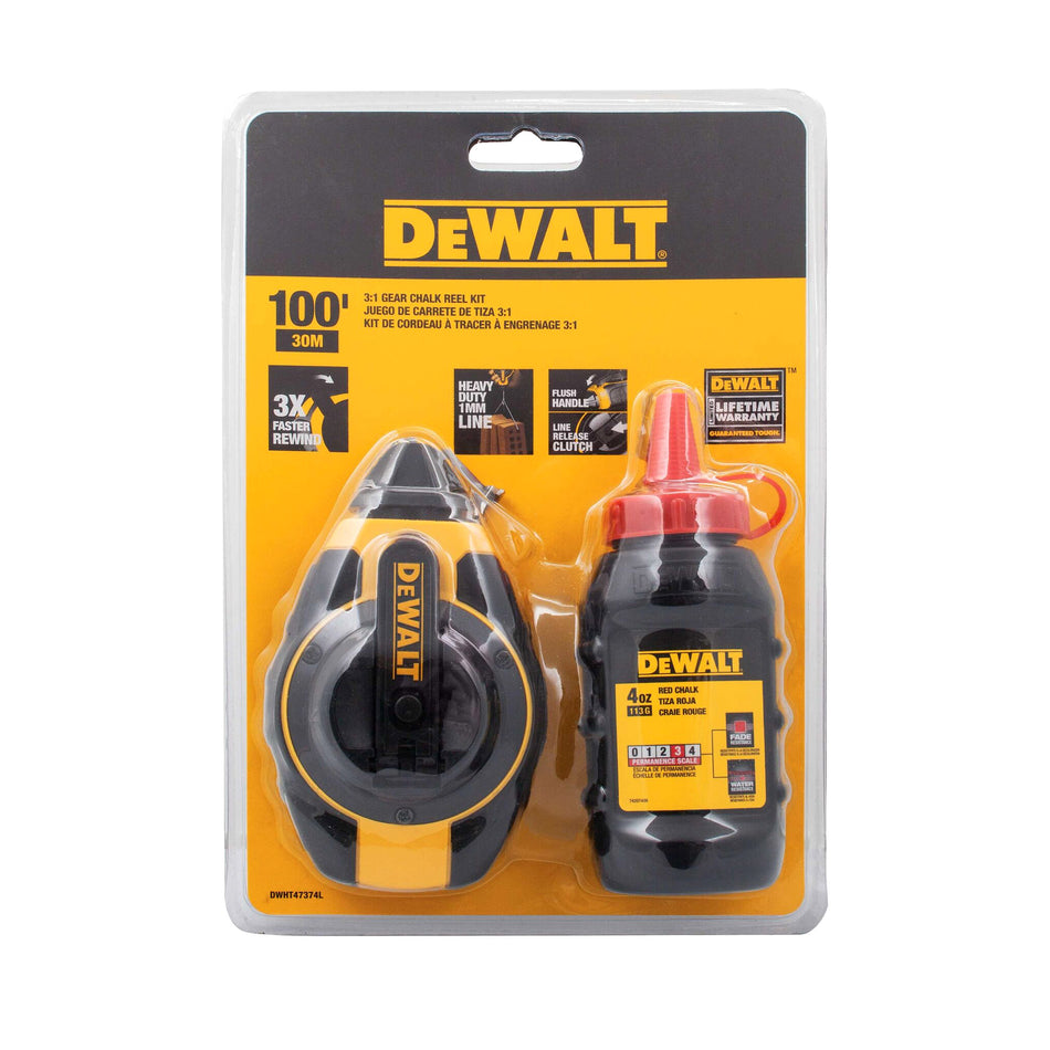 Dewalt 3:1 Chalk Reel With Red Chalk - DWHT47374L