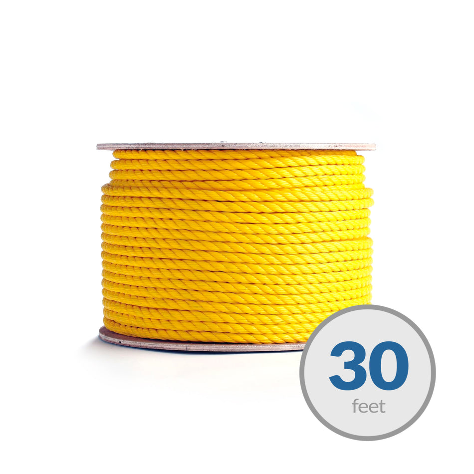 Twisted Polypropylene Rope -1/4 in. x 30 ft. - Yellow