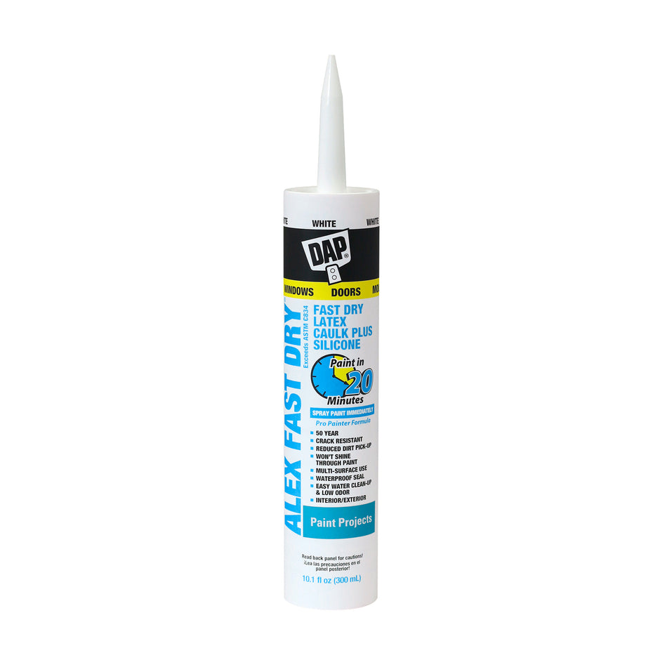 DAP ALEX FAST DRY Acrylic Latex Caulk Plus Silicone - 10 fl. oz. - 18425