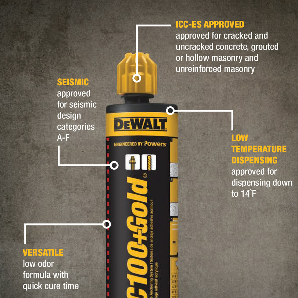 AC100+ GOLD® Vinylester Injection Adhesive Anchoring System