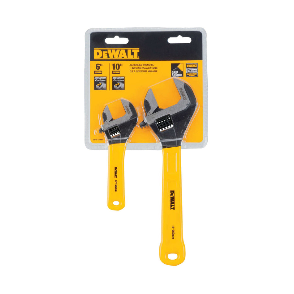 Dewalt Dip Grip Adjustable Wrench - 2 Pack - DWHT75497