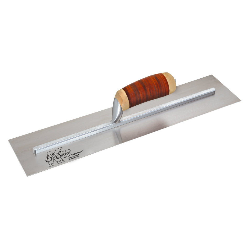 Kraft Elite - Carbon Steel Cement Trowel with Leather Handle 18 in. x 4 in. -CFE227L