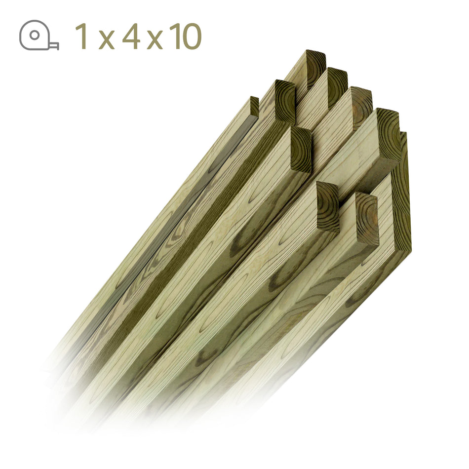 Pressure Treated Lumber - 1 in. x 4 in. x 10 ft.