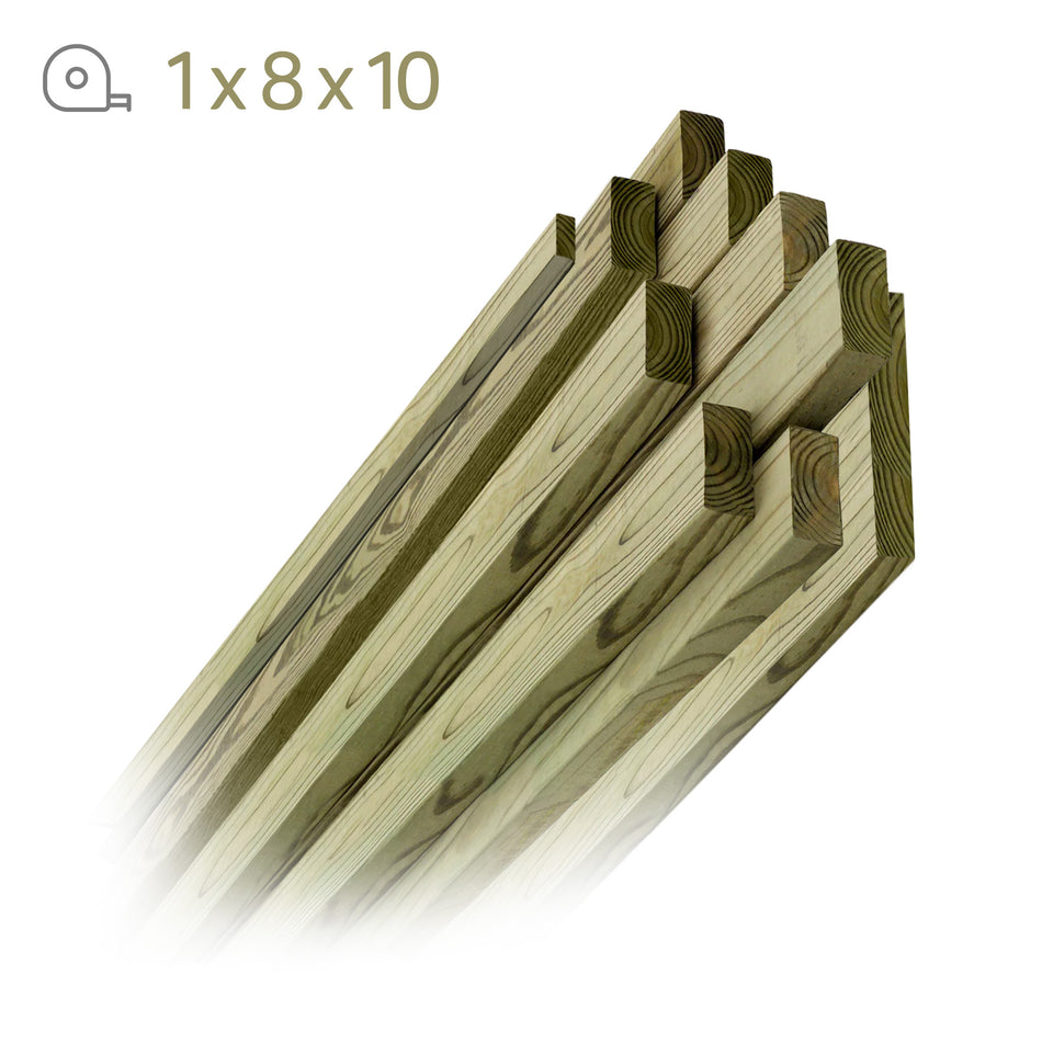 Pressure Treated Lumber - 1 in. x 8 in. x 10 ft.