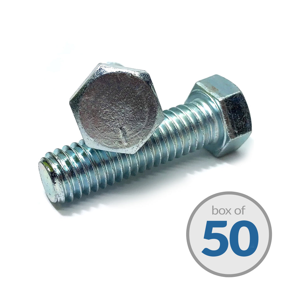 Tap Bolts Zinc - All Sizes - 50 Per Box - A307